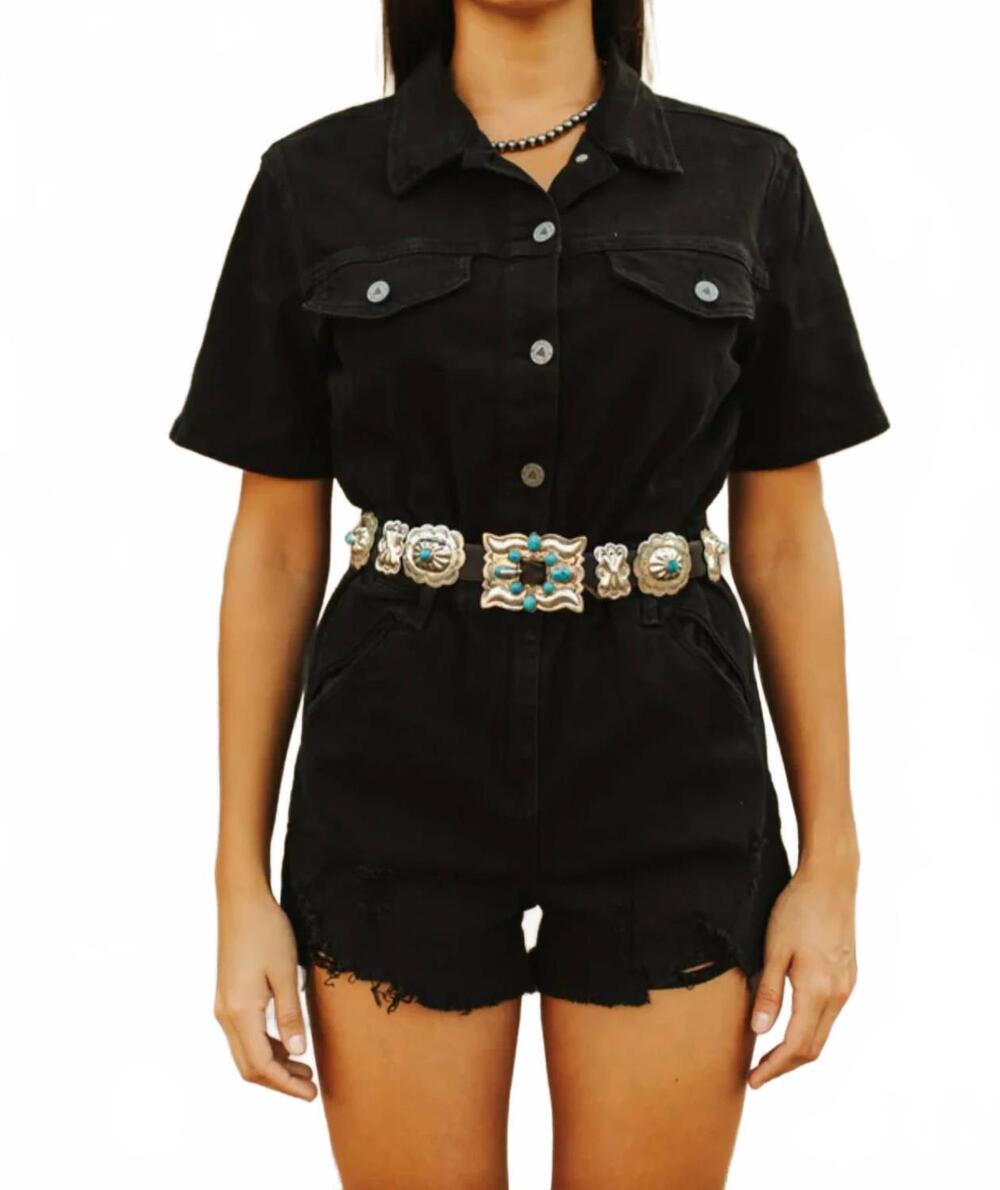 NEW 2FLYCO you love me romper in black